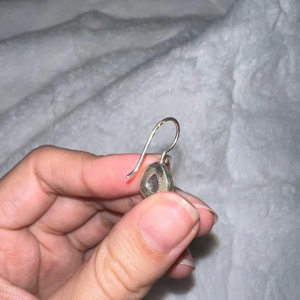 Moonstone Hook Earrings - Picture 4 of 6